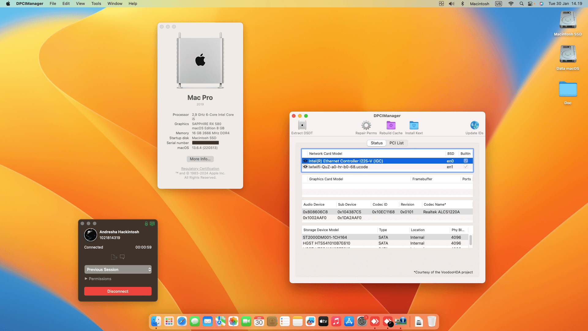 Success Hackintosh macOS Ventura 13.6.4 Build 22G513 in Asus ROG Strix Z490-G Gaming (Wifi) + Intel Core i5 10400F + Sapphire RX 580